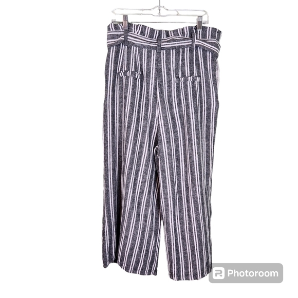Who What Wear Striped Linen high-waist Pants - Picture 2 of 8